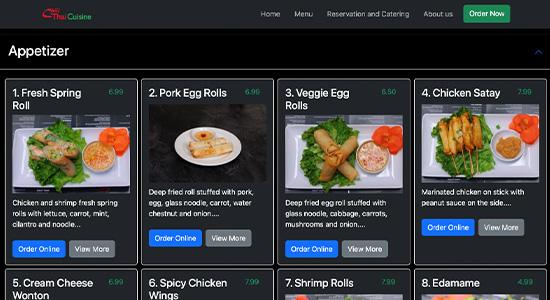 Chili Thai Cuisine Website
